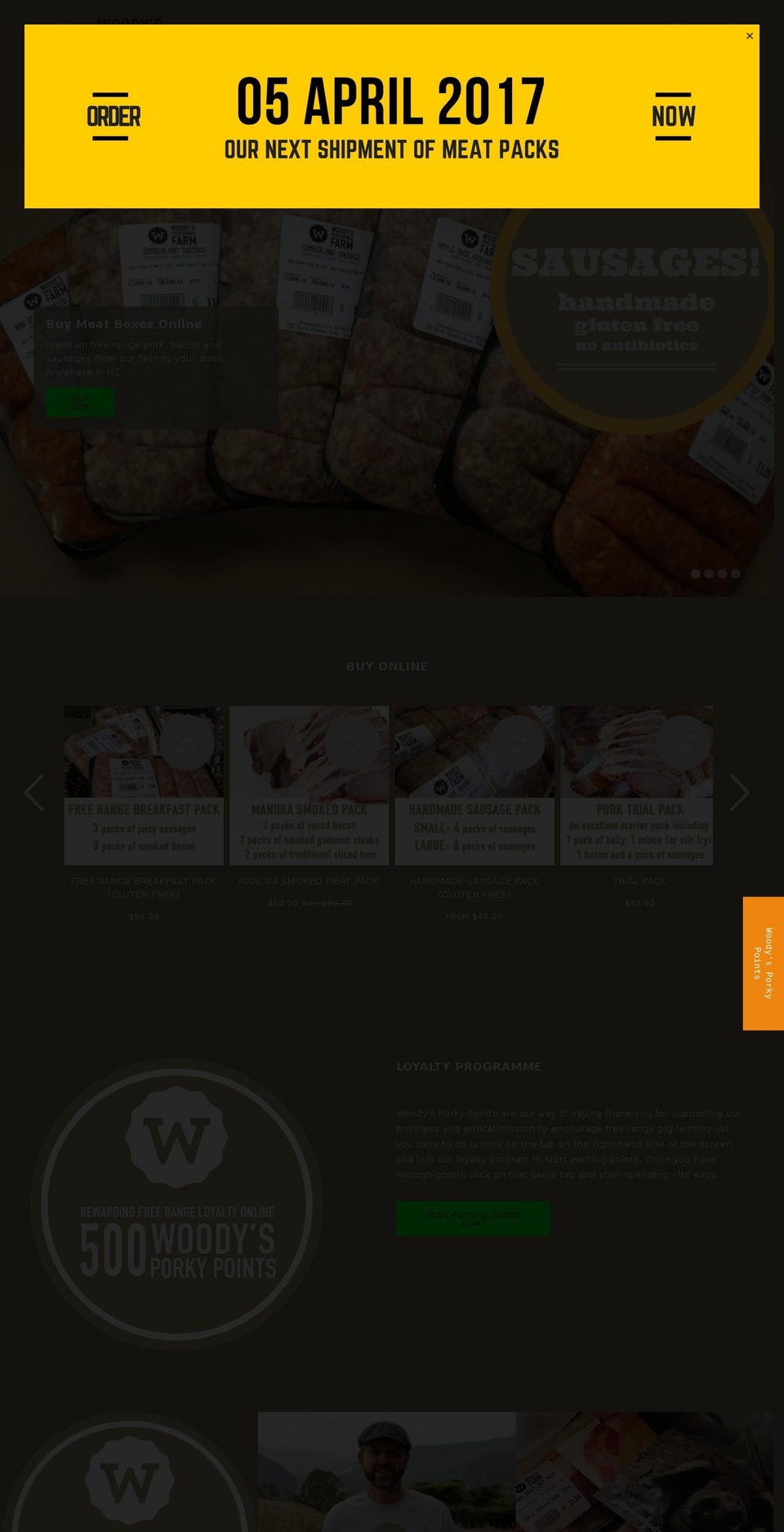 woodysfarm.co.nz shopify website screenshot