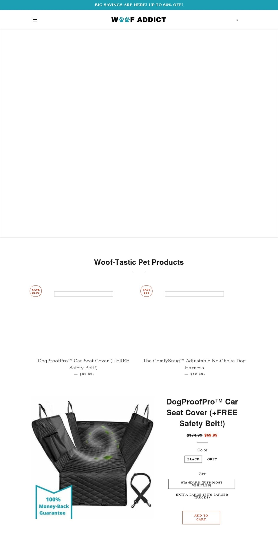 woofaddict.com shopify website screenshot