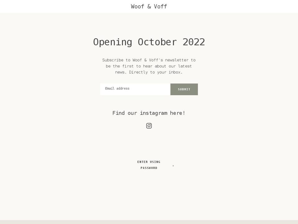 woofandvoff.com shopify website screenshot