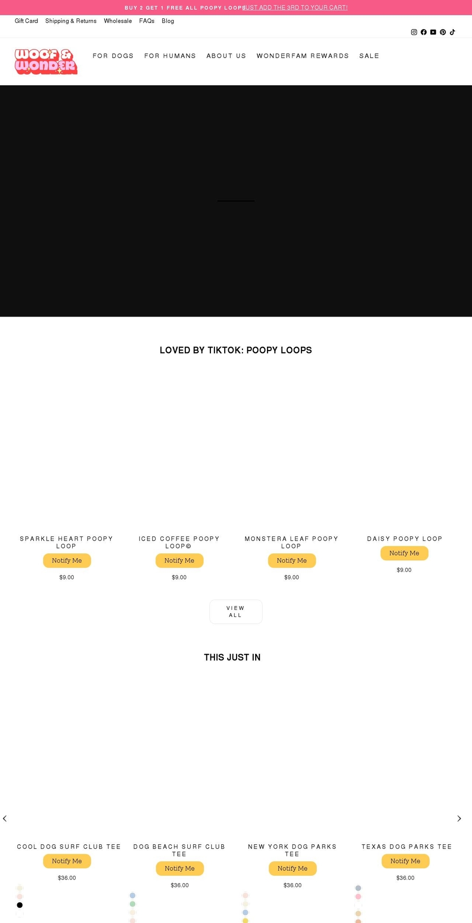 woofandwonder.com shopify website screenshot