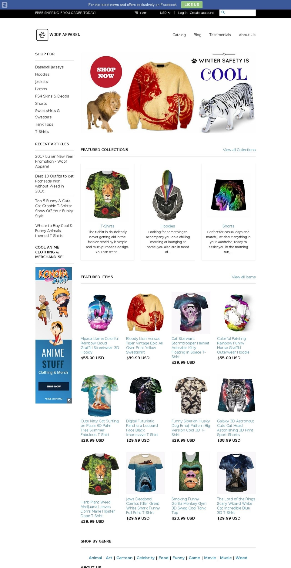 woofapparel.com shopify website screenshot