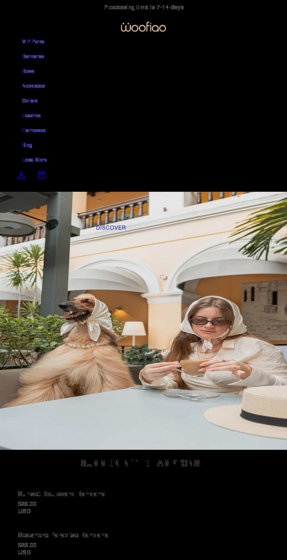 woofiao.com shopify website screenshot