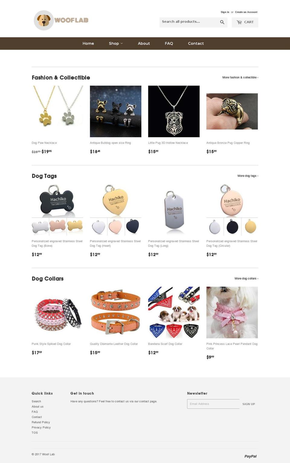 wooflab.com shopify website screenshot