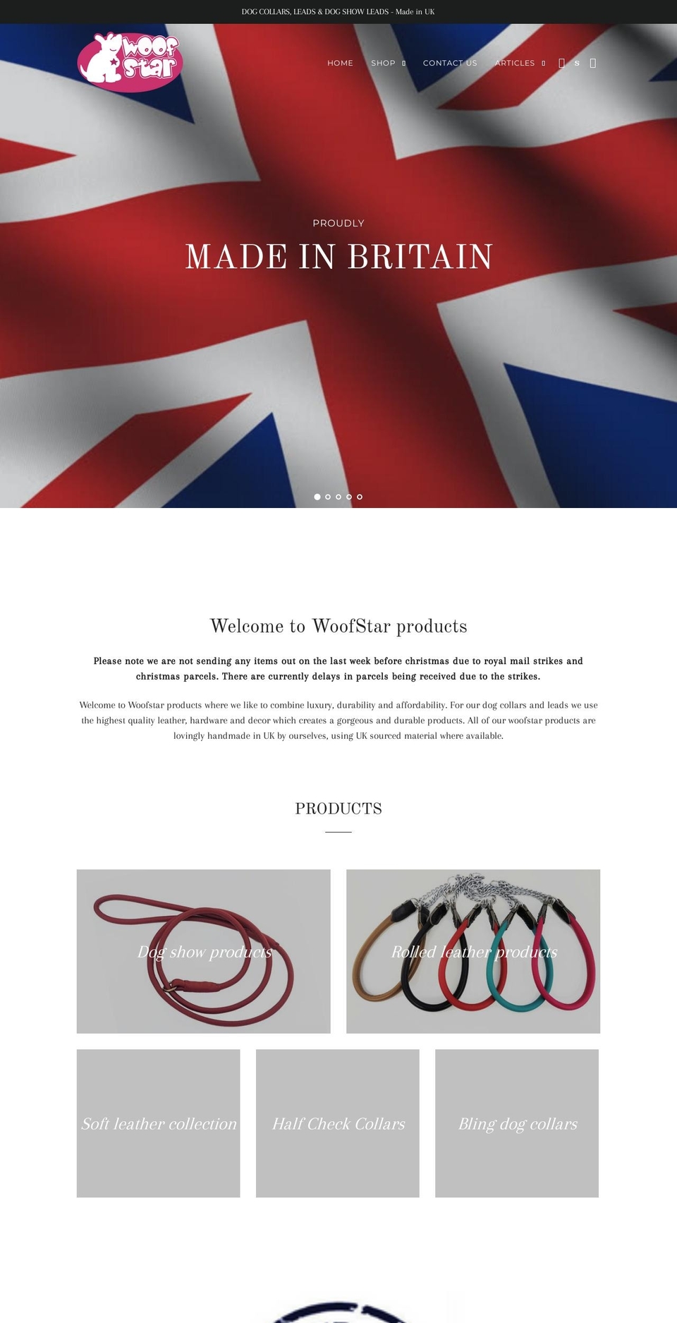 woofstar.co.uk shopify website screenshot