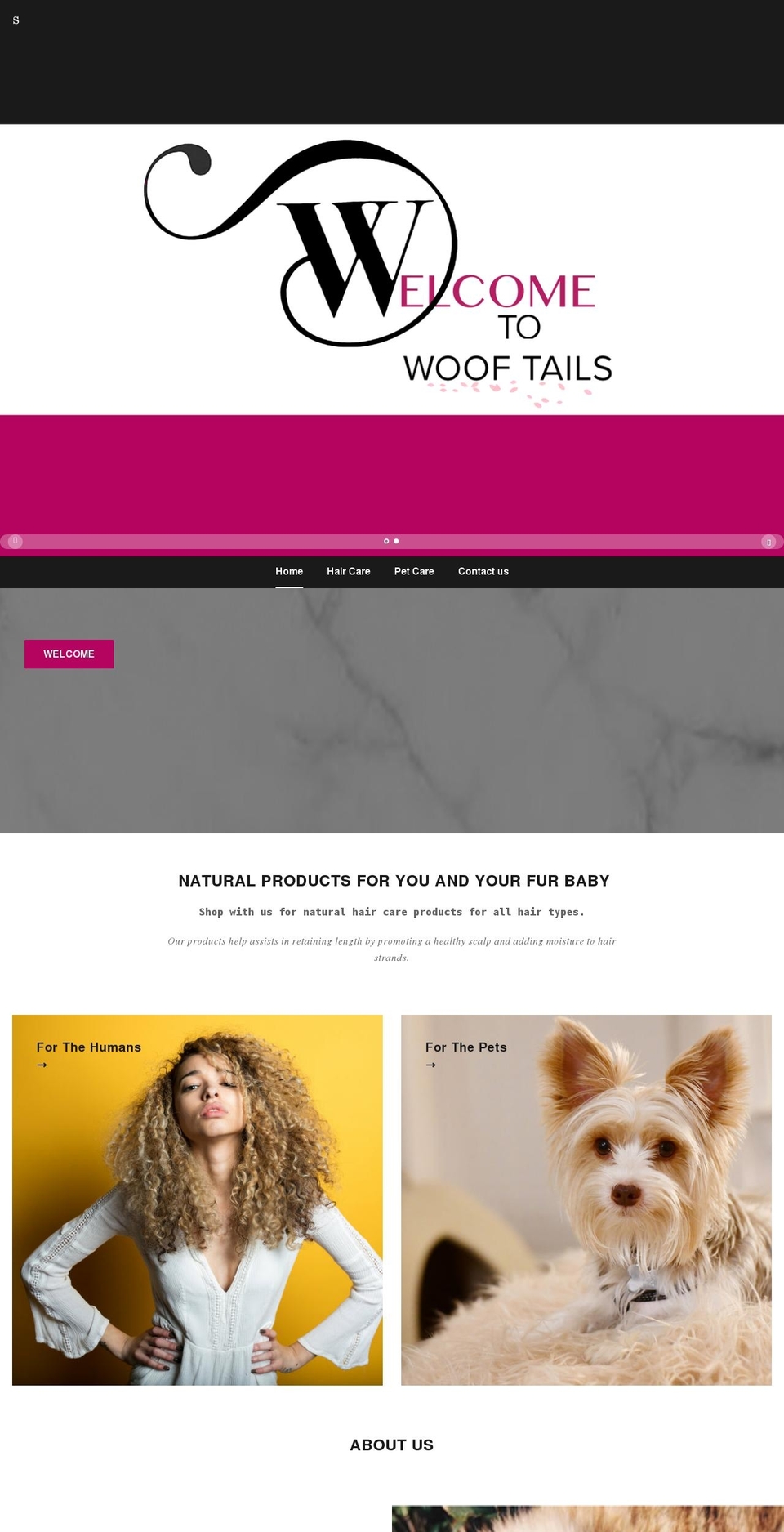 wooftails.net shopify website screenshot