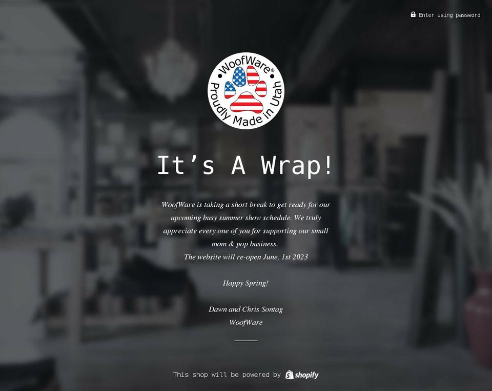 woofware.com shopify website screenshot