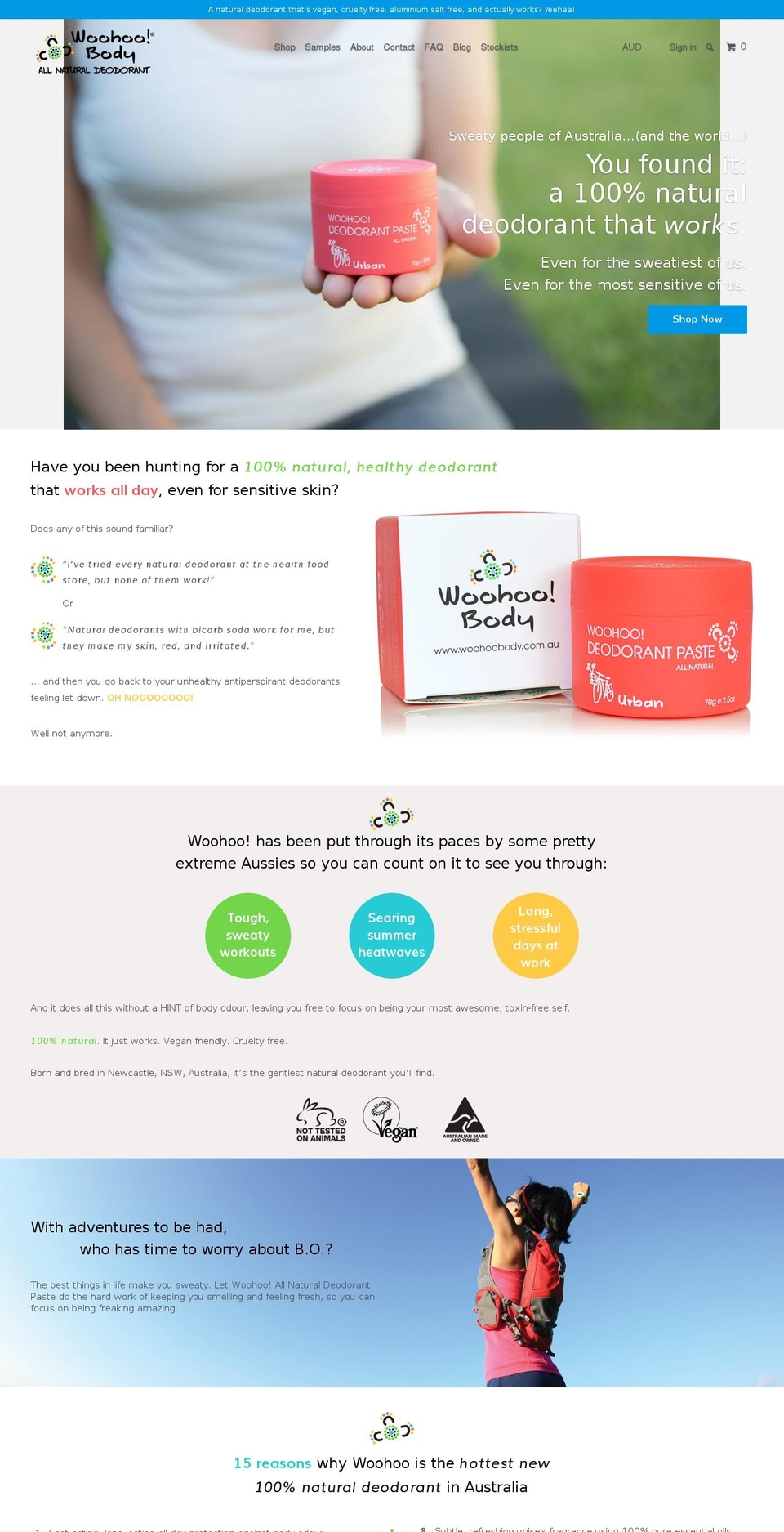 woohoobody.com shopify website screenshot