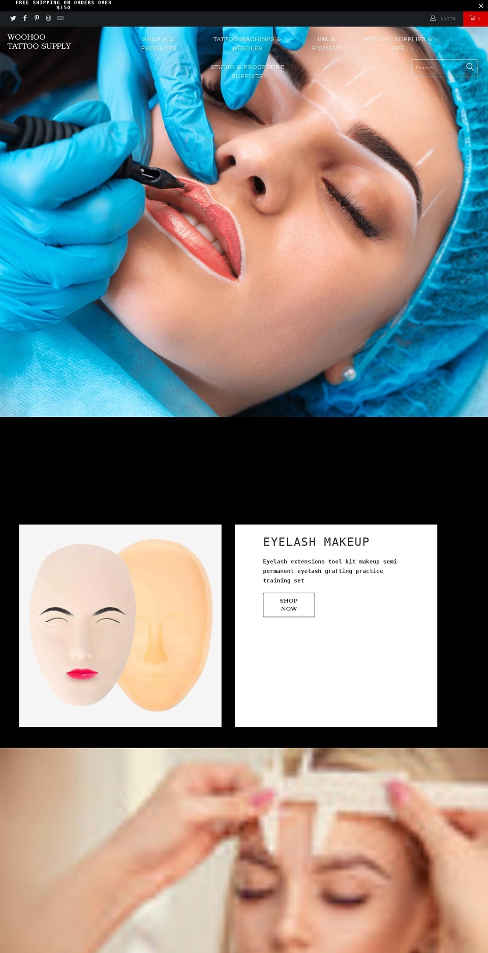 woohootattoosupply.com shopify website screenshot