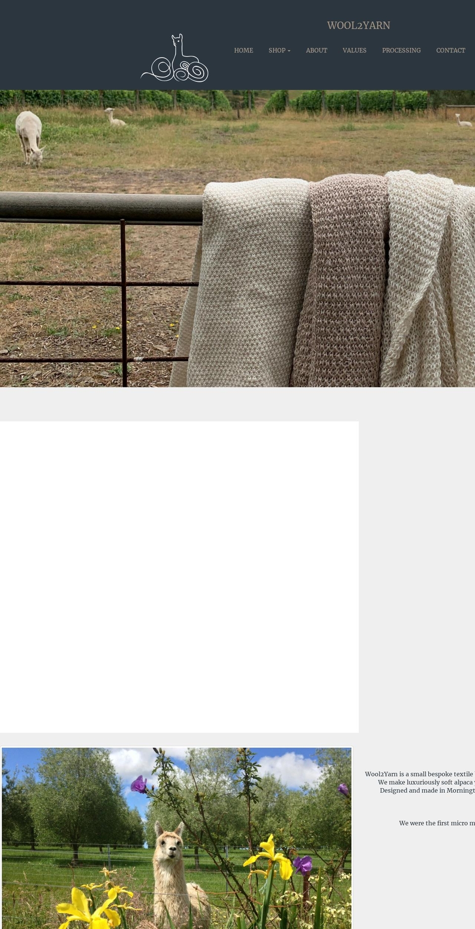 wool2yarn.com.au shopify website screenshot