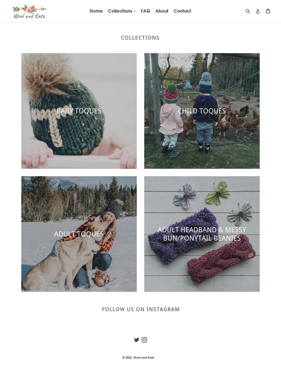 woolandkate.com shopify website screenshot