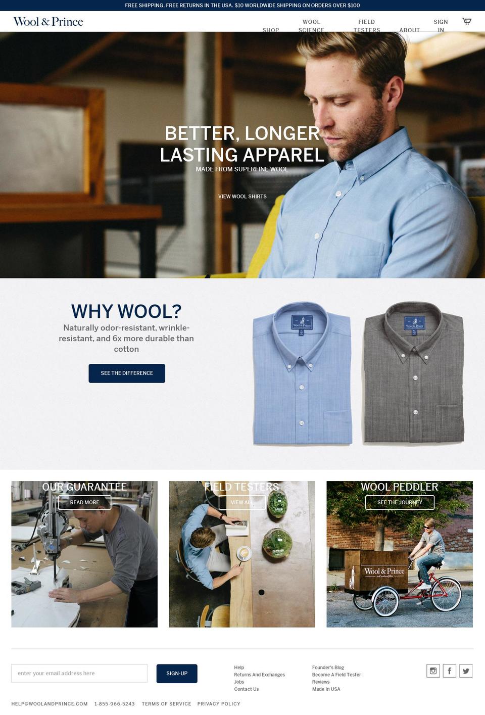 Production Shopify theme site example woolandprince.com