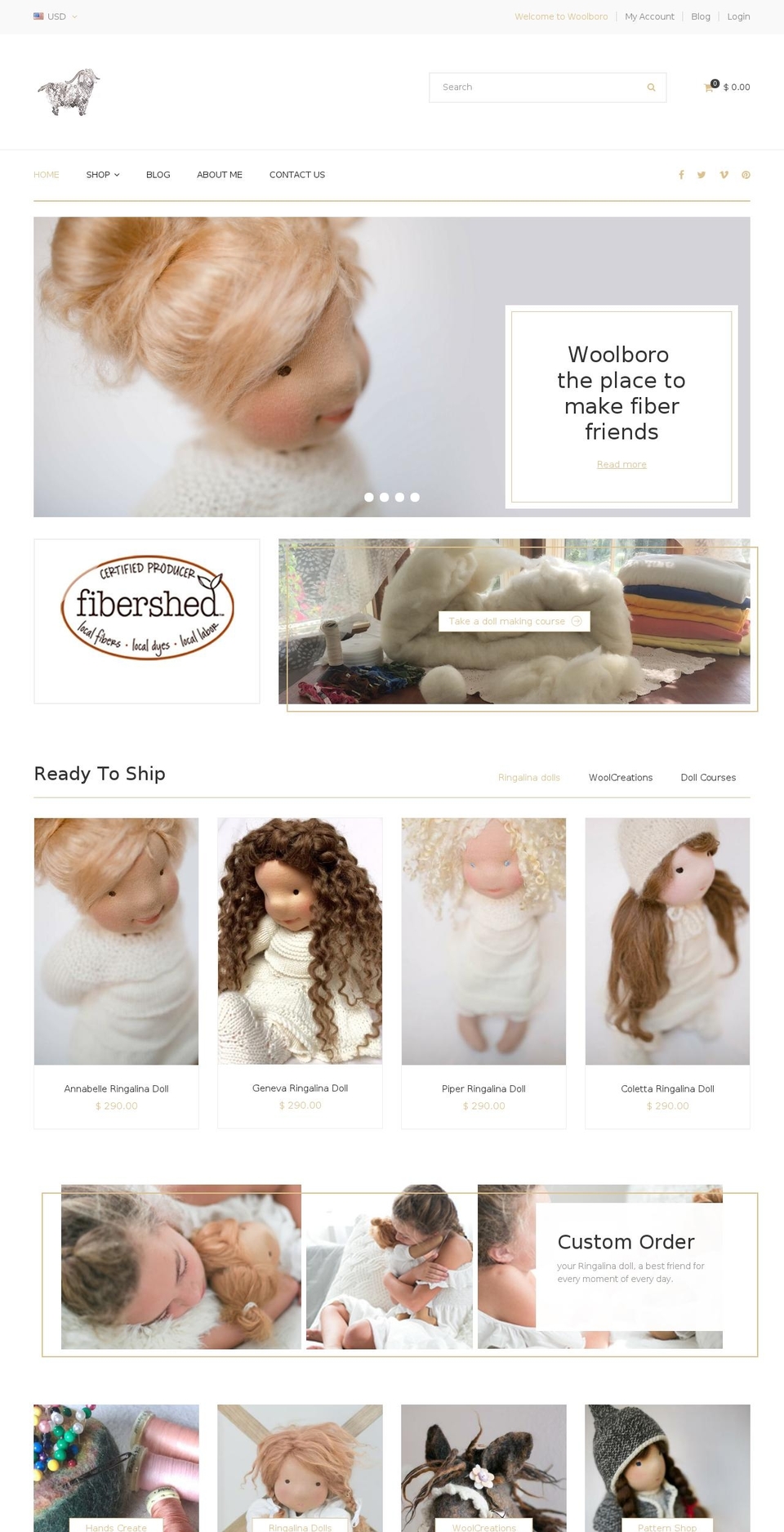 Handmade Shopify theme site example woolboro.com
