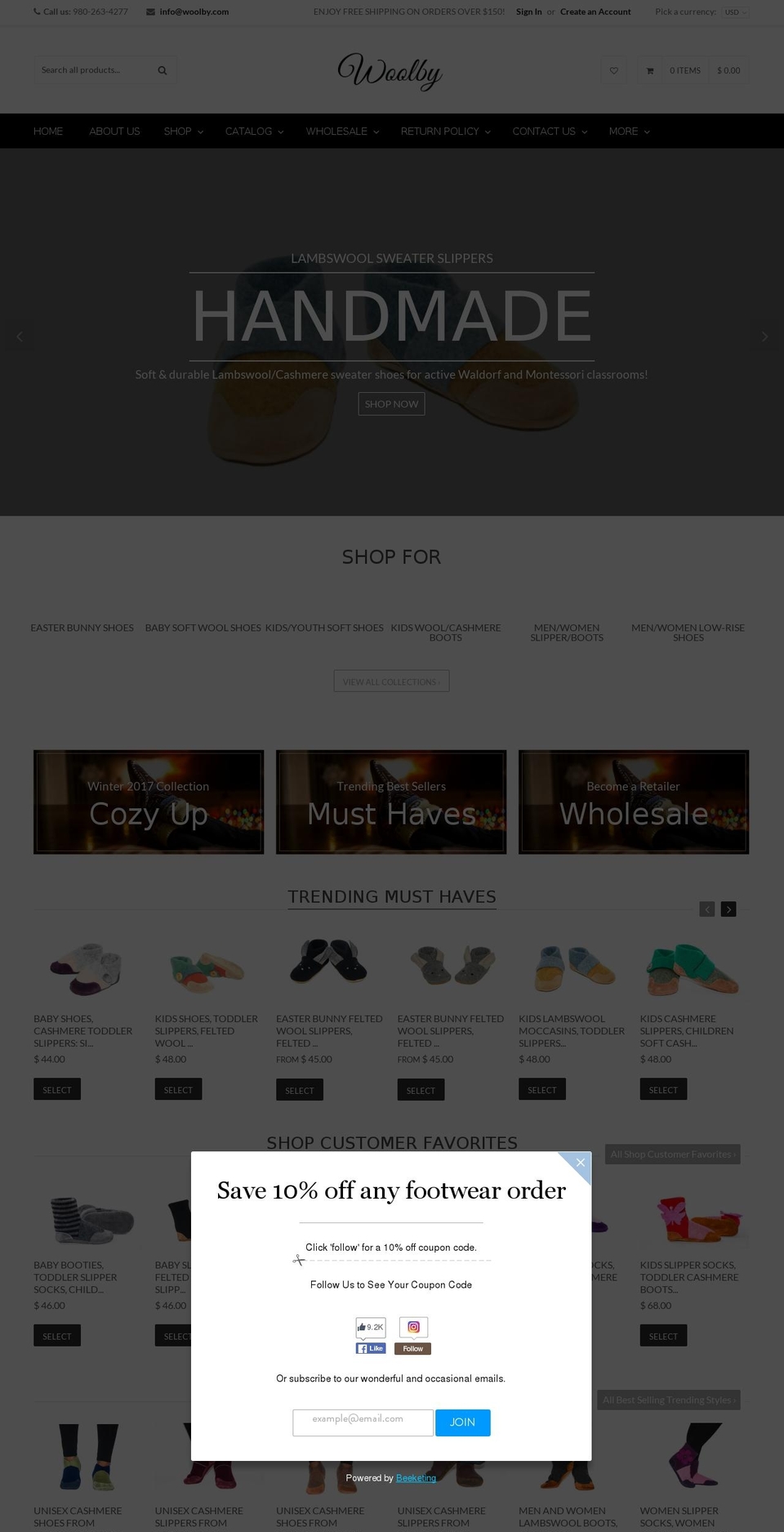 woolby.com shopify website screenshot