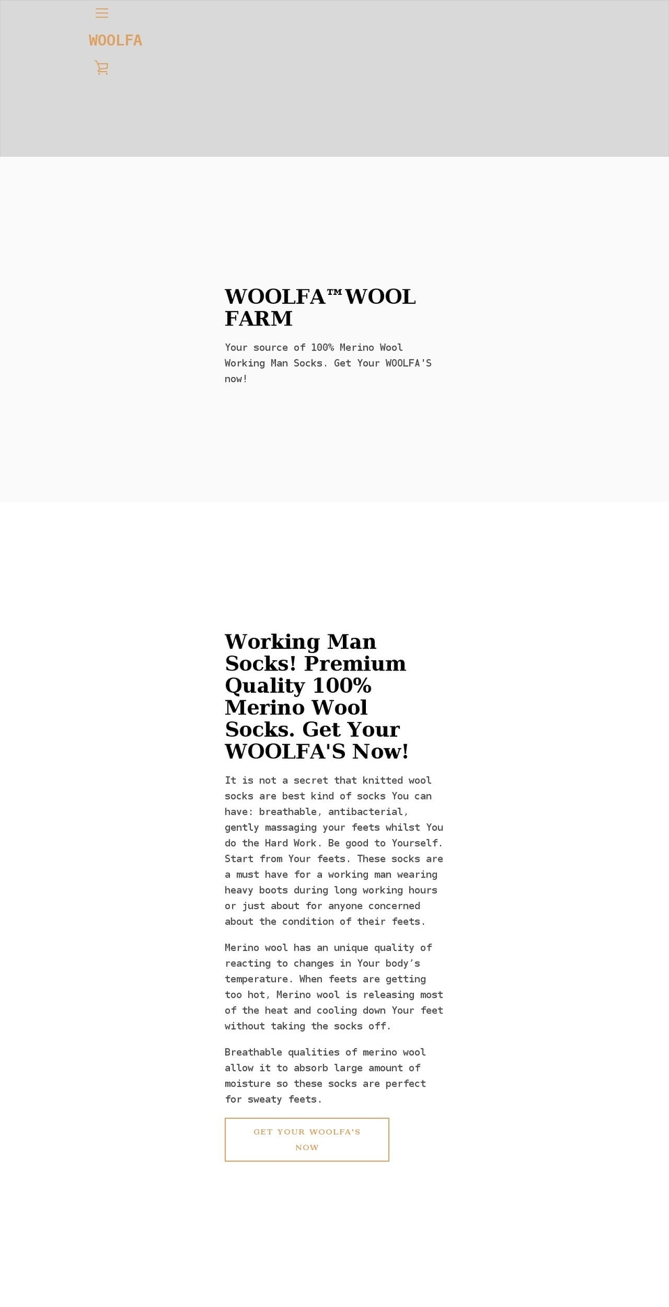woolfa.com shopify website screenshot