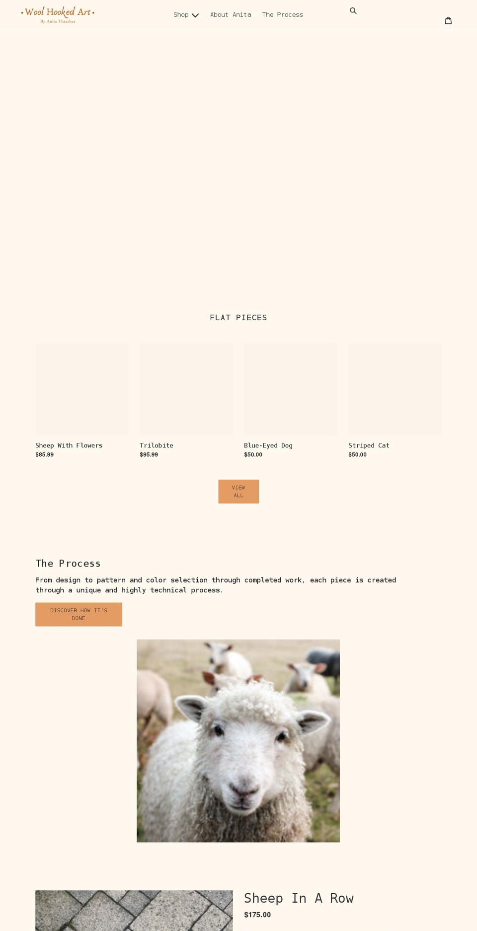 woolhookedart.com shopify website screenshot