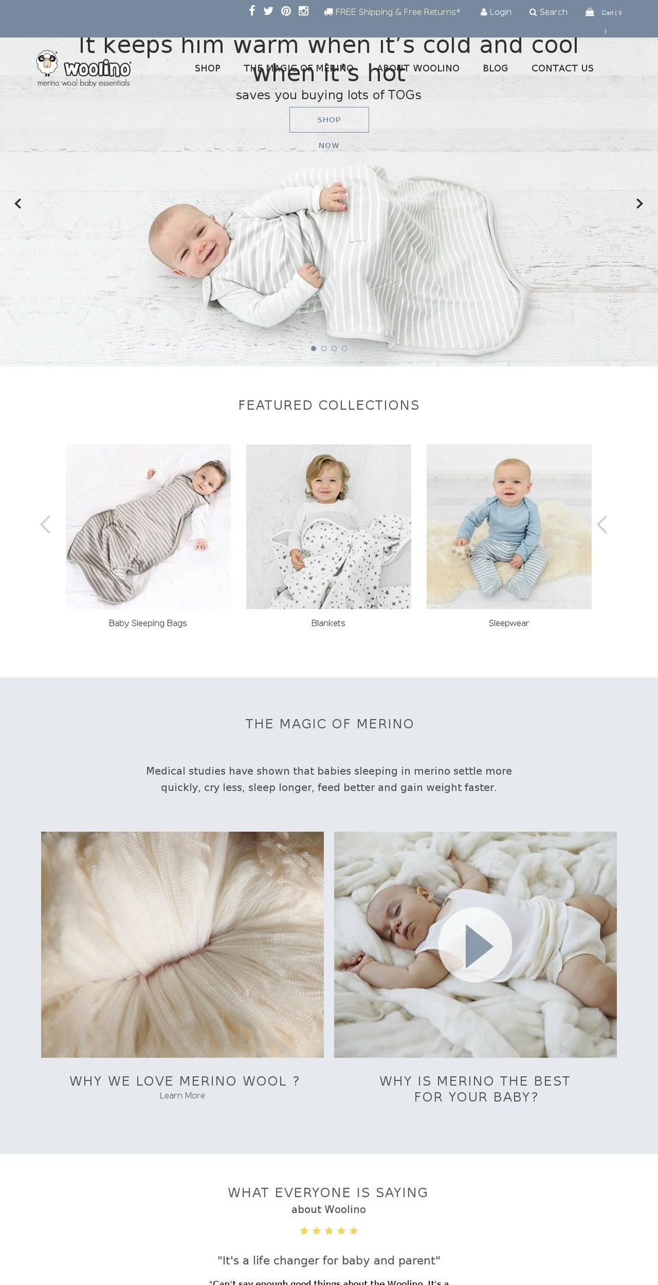 Motion Shopify theme site example woolino.com