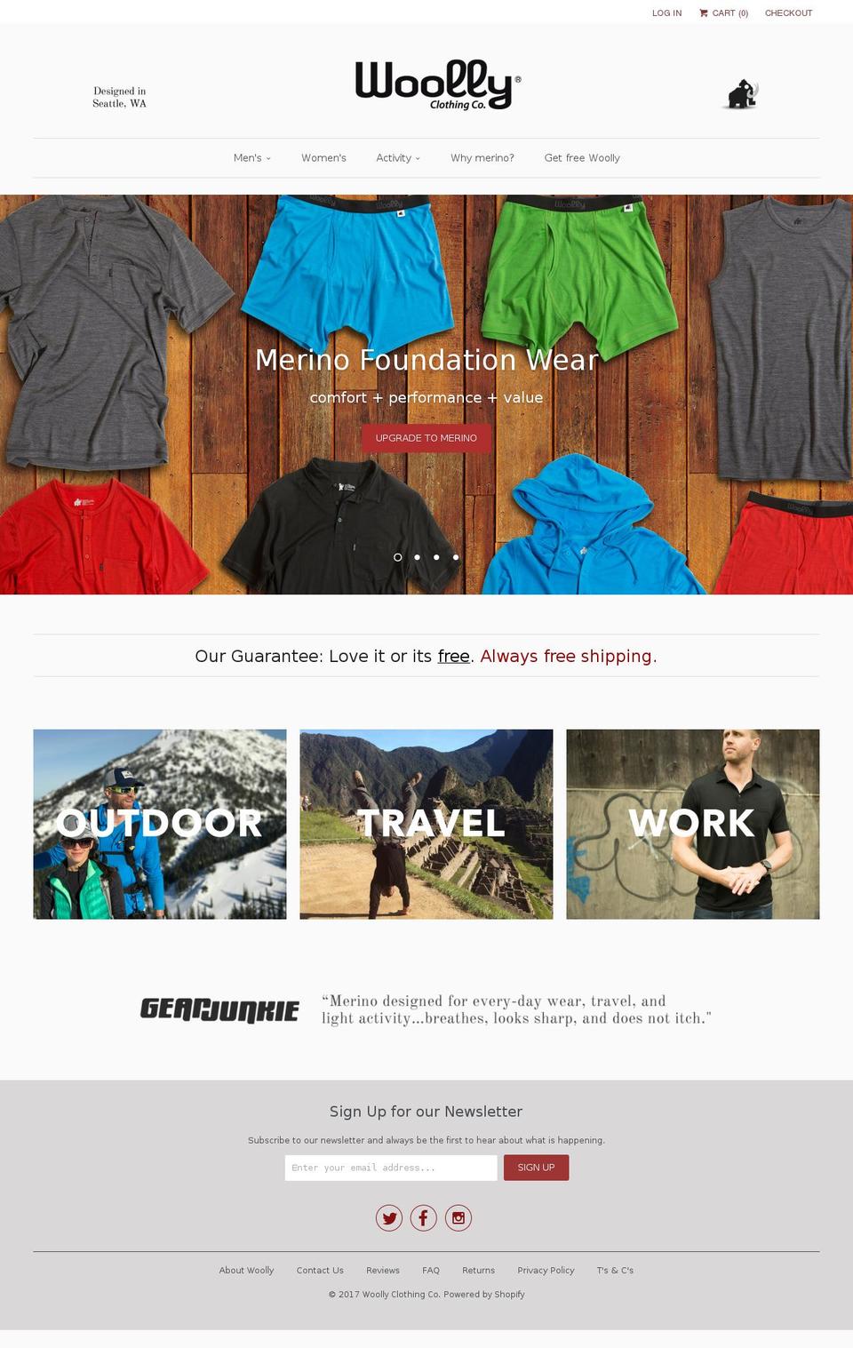 woolly.clothing shopify website screenshot