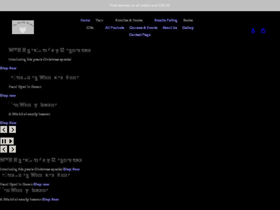 woollybeader.co.uk shopify website screenshot