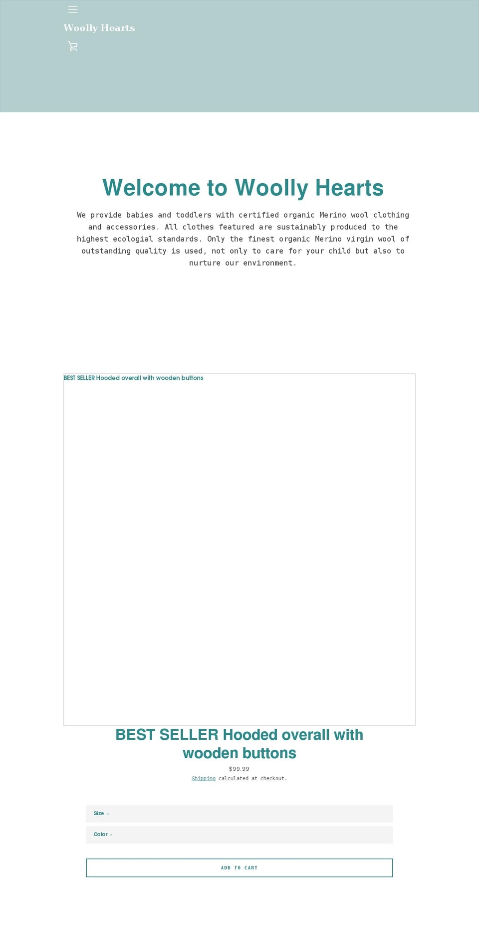 woollyhearts.com shopify website screenshot