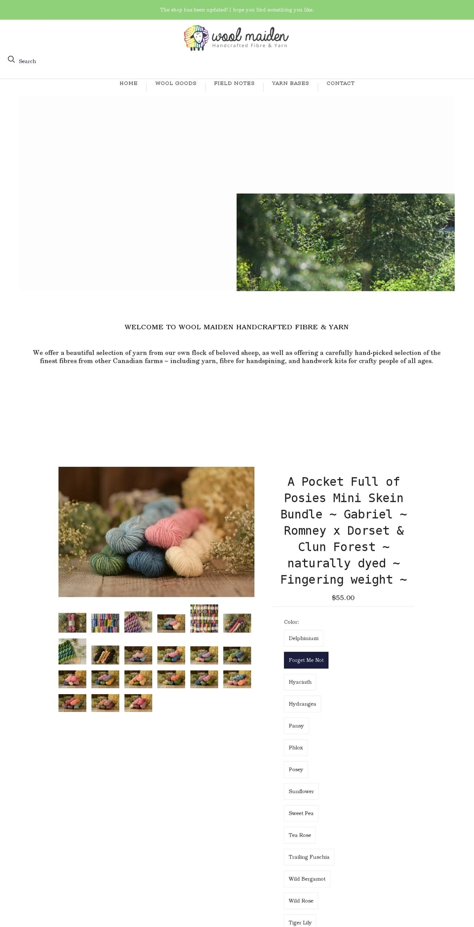 woolmaiden.com shopify website screenshot