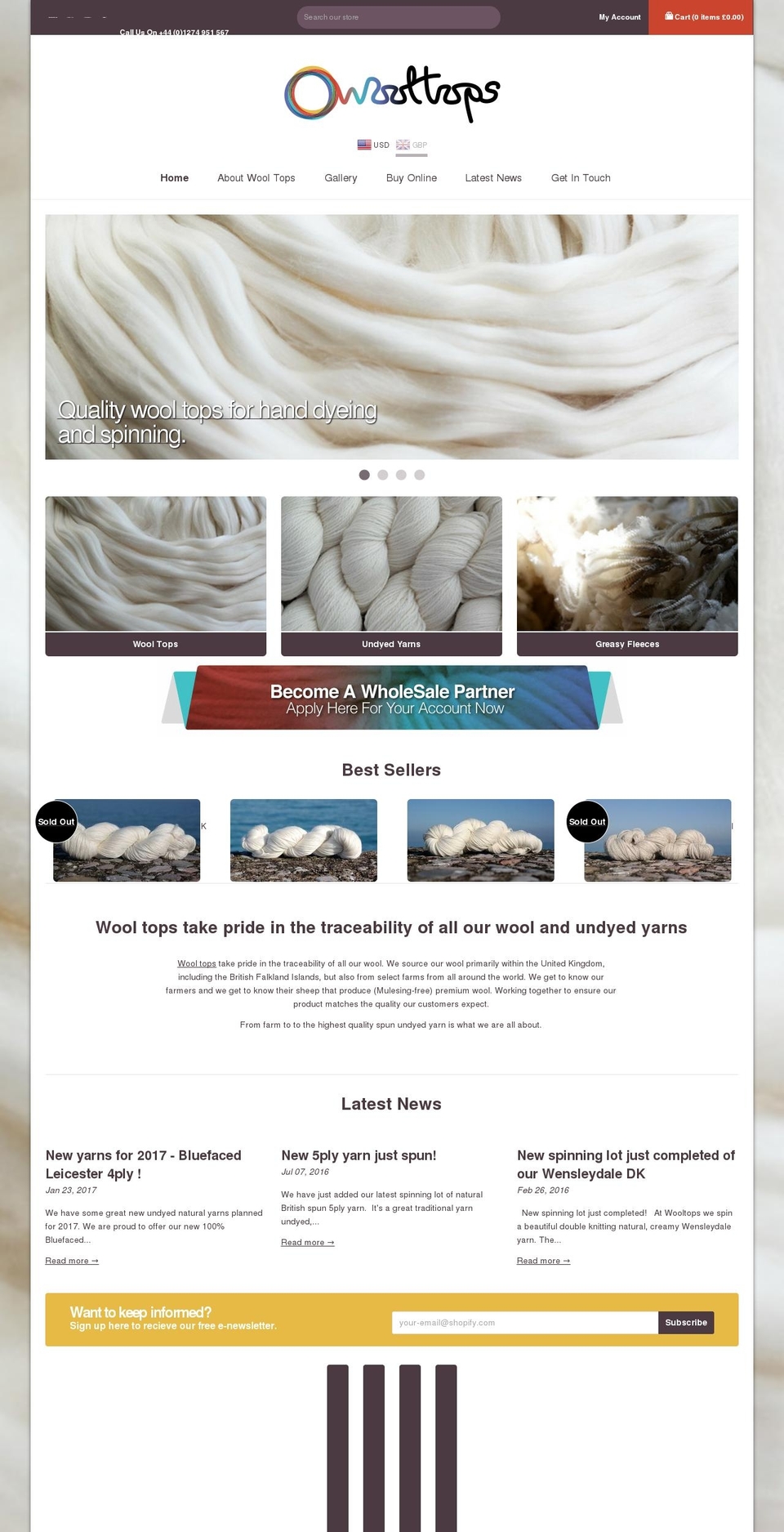 wooltops.co.uk shopify website screenshot