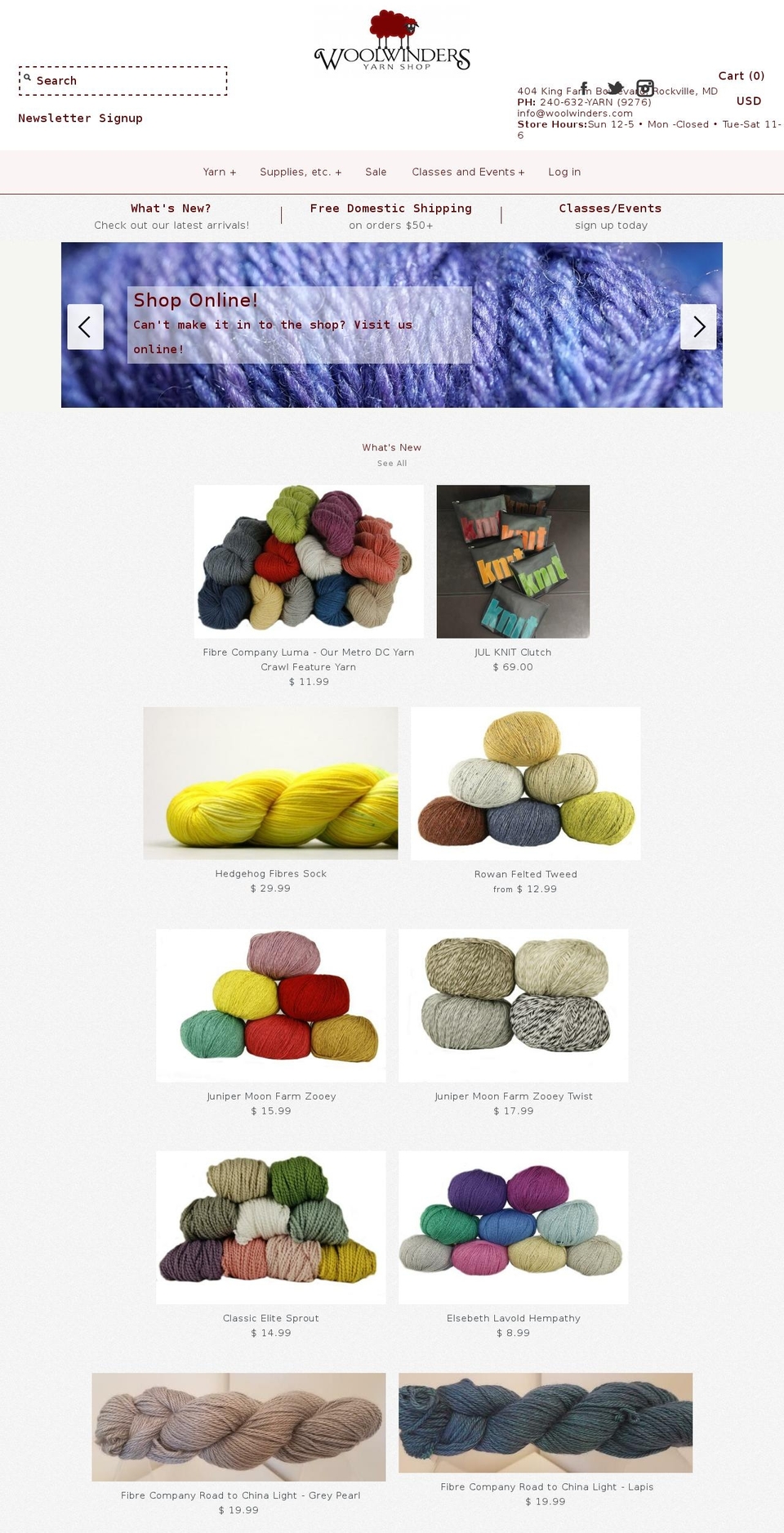 woolwinders.com shopify website screenshot