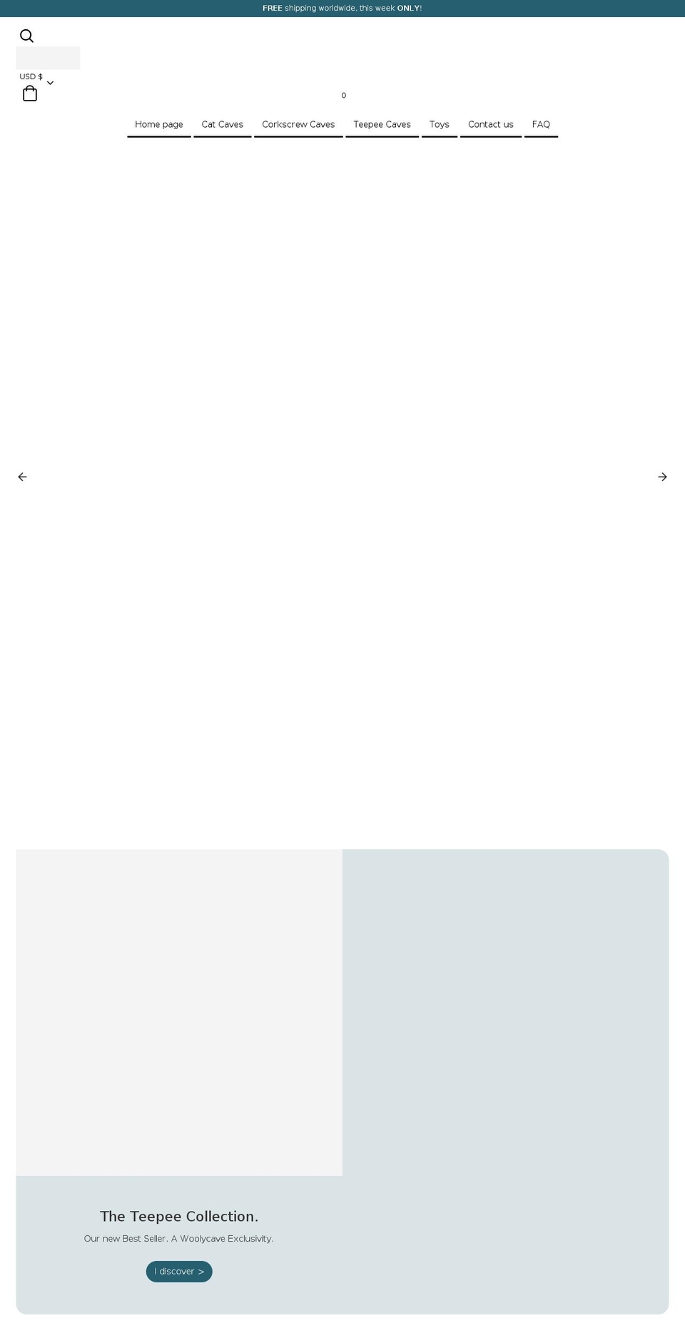 woolycave.com shopify website screenshot