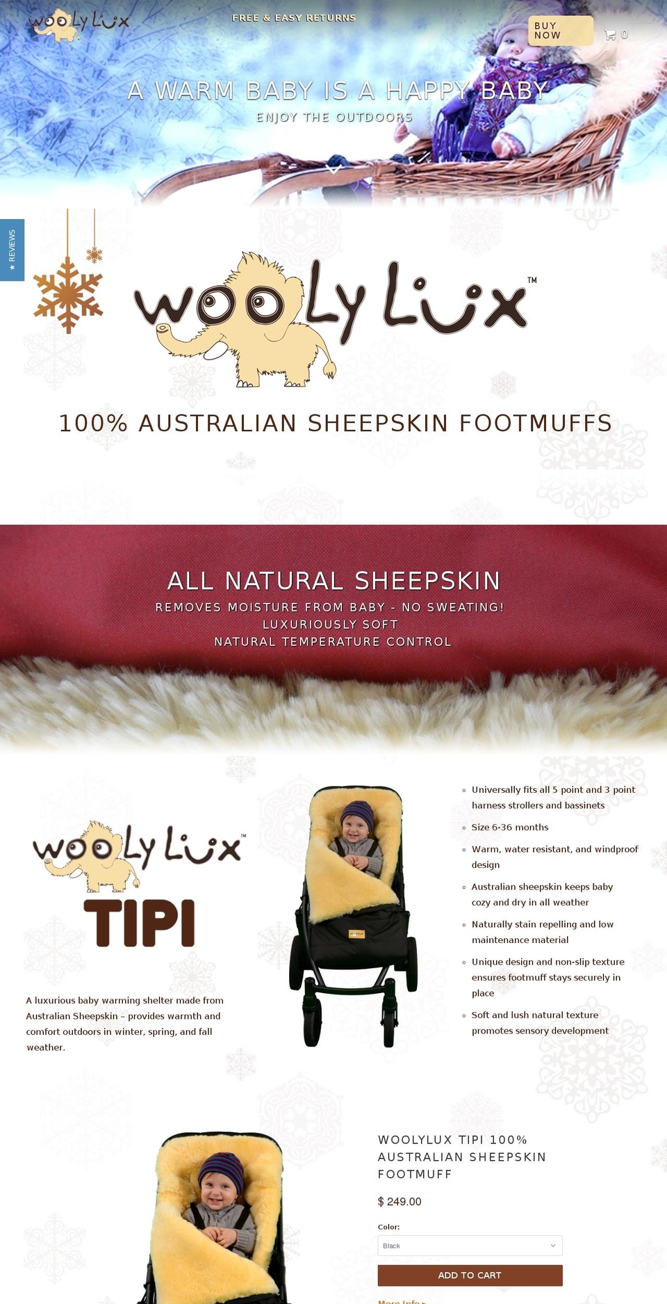 woolylux.com shopify website screenshot