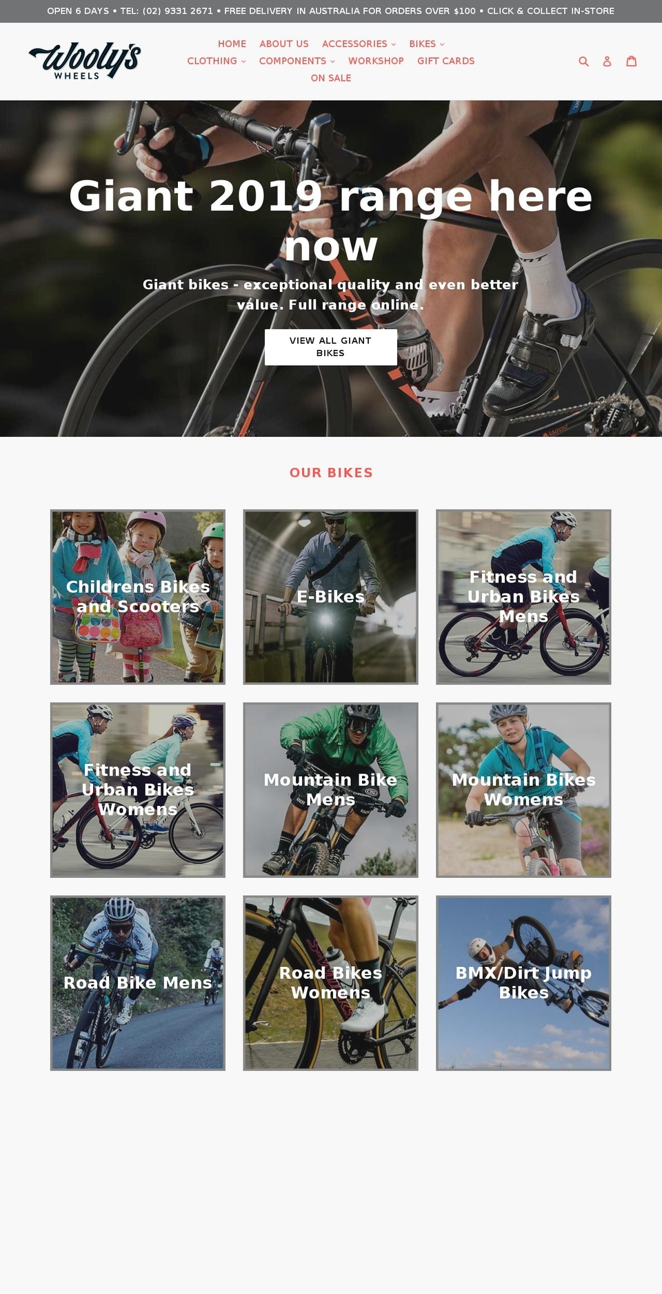 woolyswheels.com.au shopify website screenshot