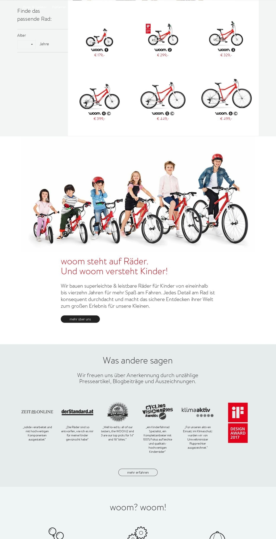 woombike.at shopify website screenshot