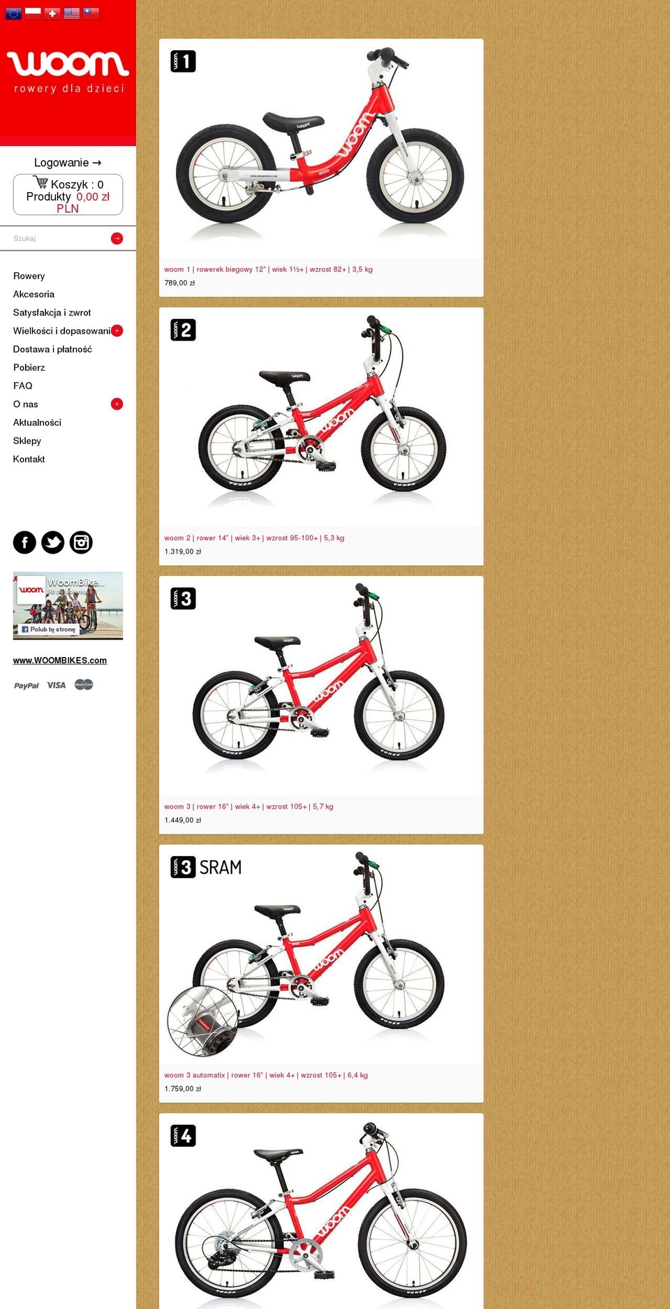 woombikes.pl shopify website screenshot