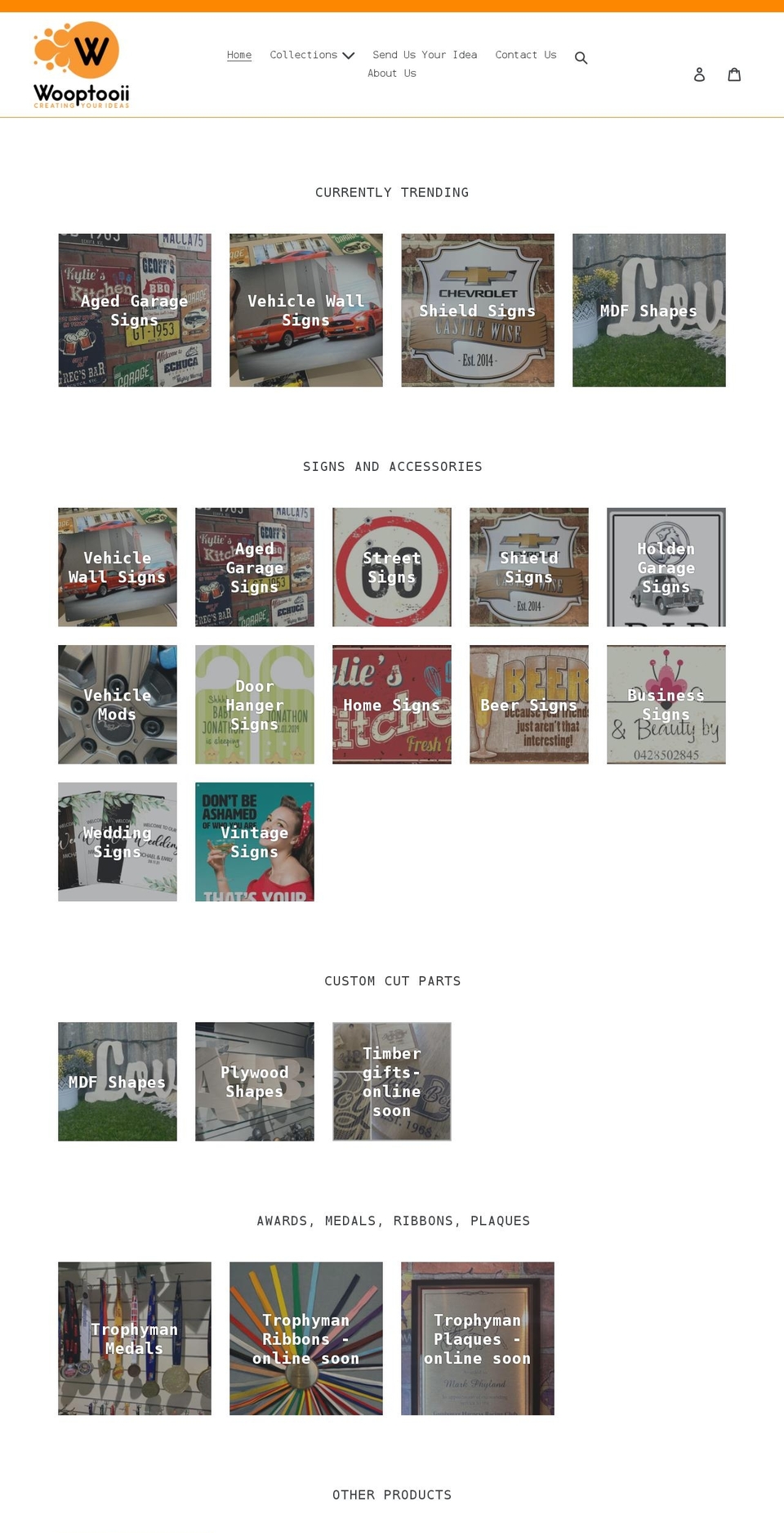 wooptooii.com.au shopify website screenshot