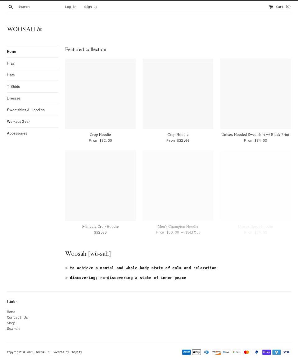 woosahand.com shopify website screenshot