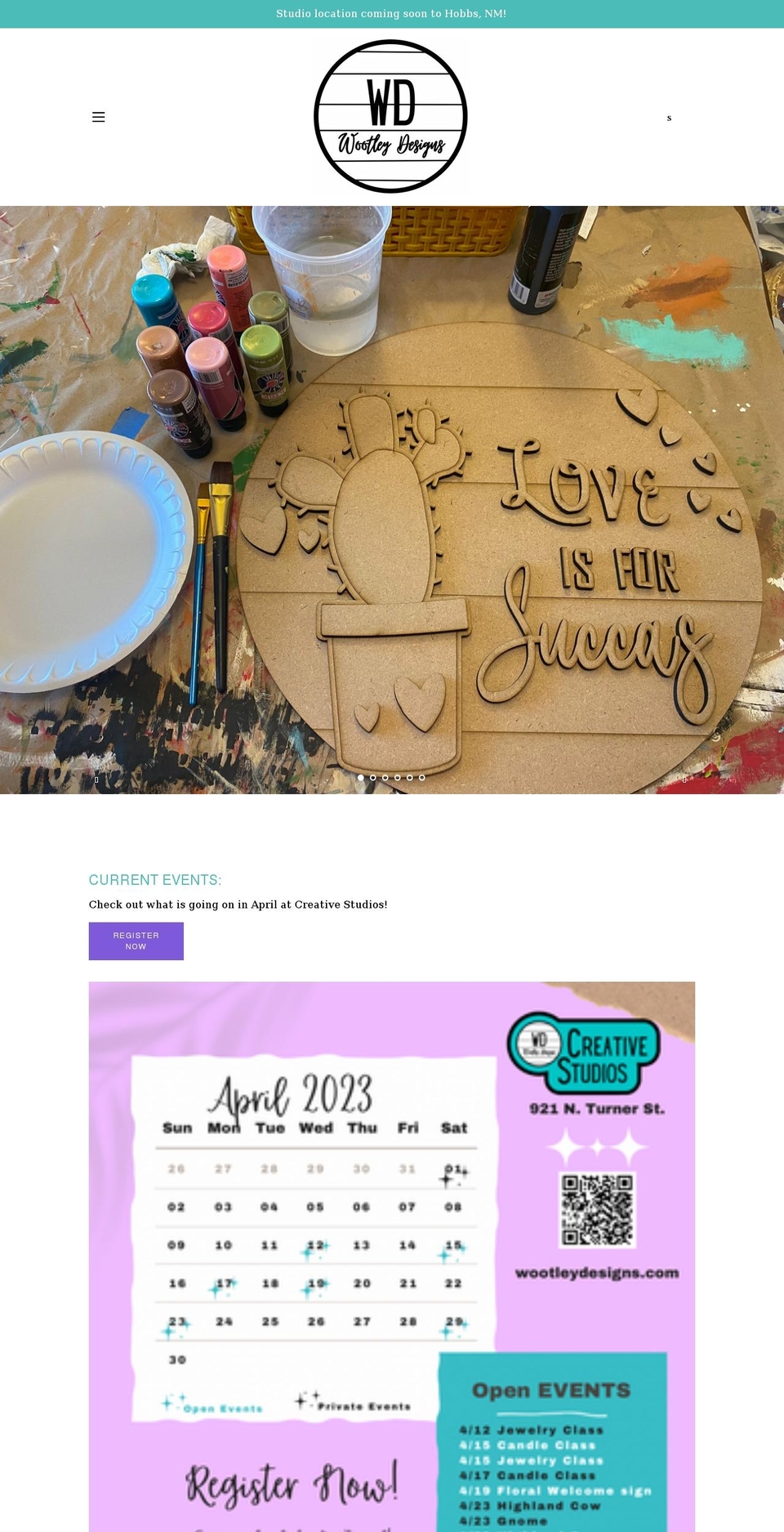wootleydesigns.com shopify website screenshot