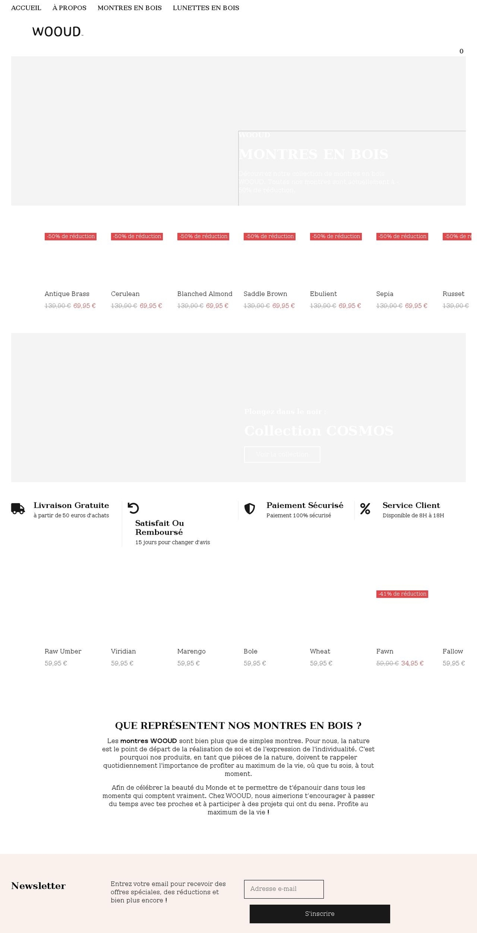 wooud.fr shopify website screenshot