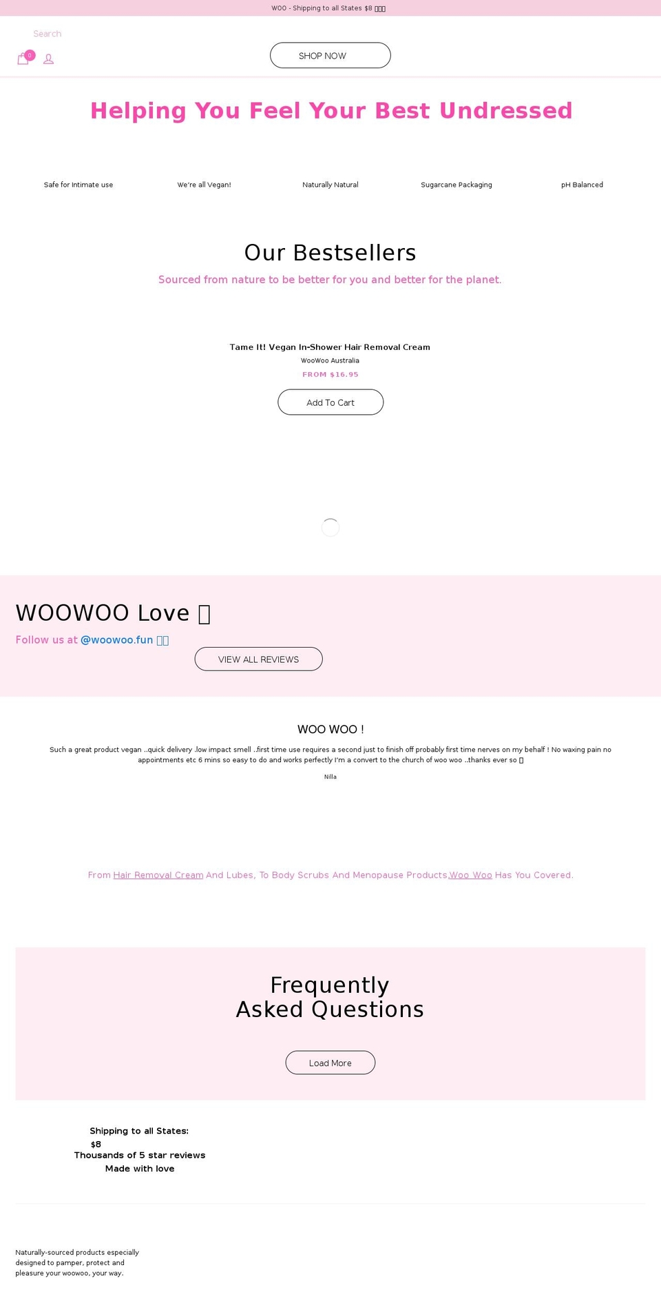 woowoo.com.au shopify website screenshot