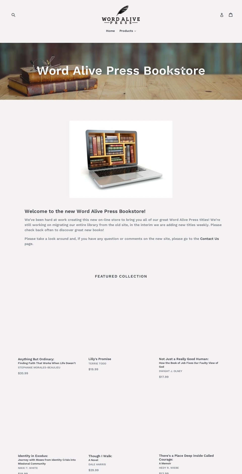 word-alive-press-bookstore.myshopify.com shopify website screenshot