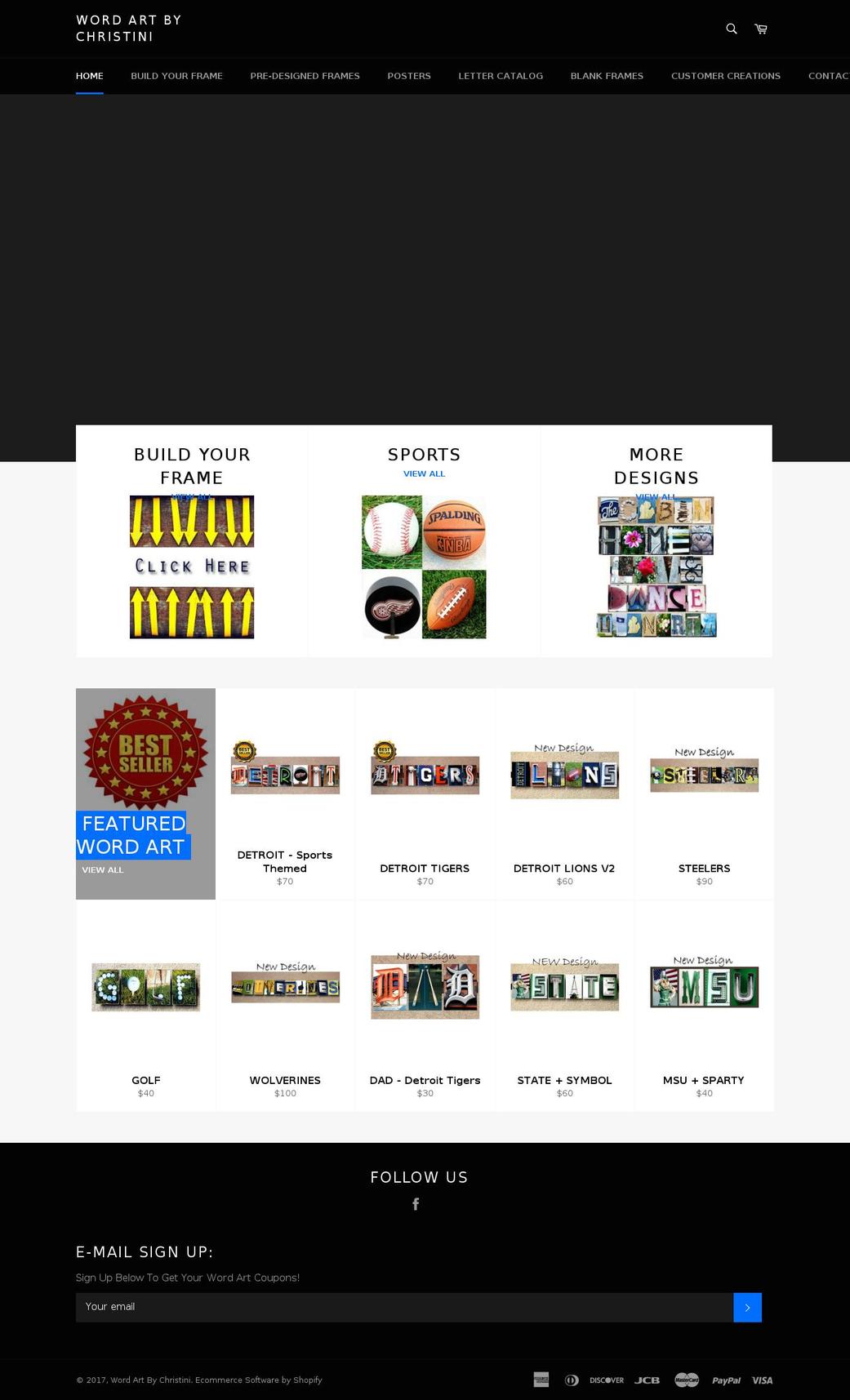 wordartbychristini.com shopify website screenshot