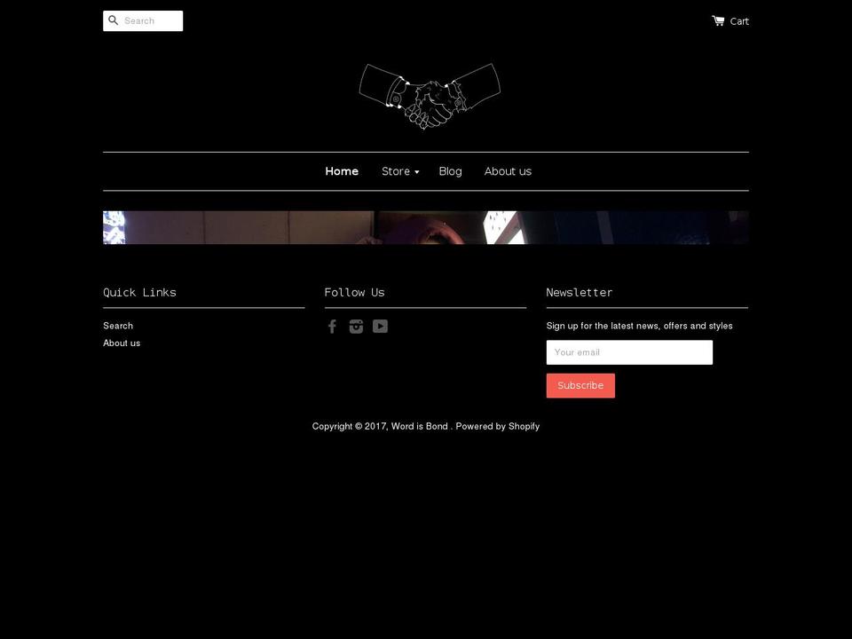 wordisbondclothing.com shopify website screenshot