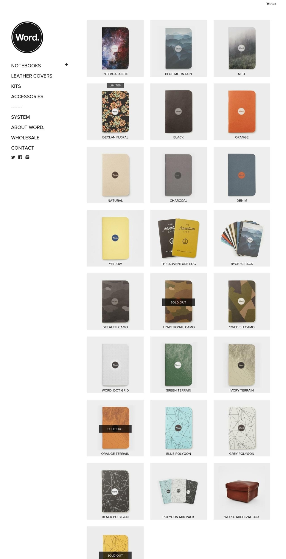 wordnotebooks.com shopify website screenshot