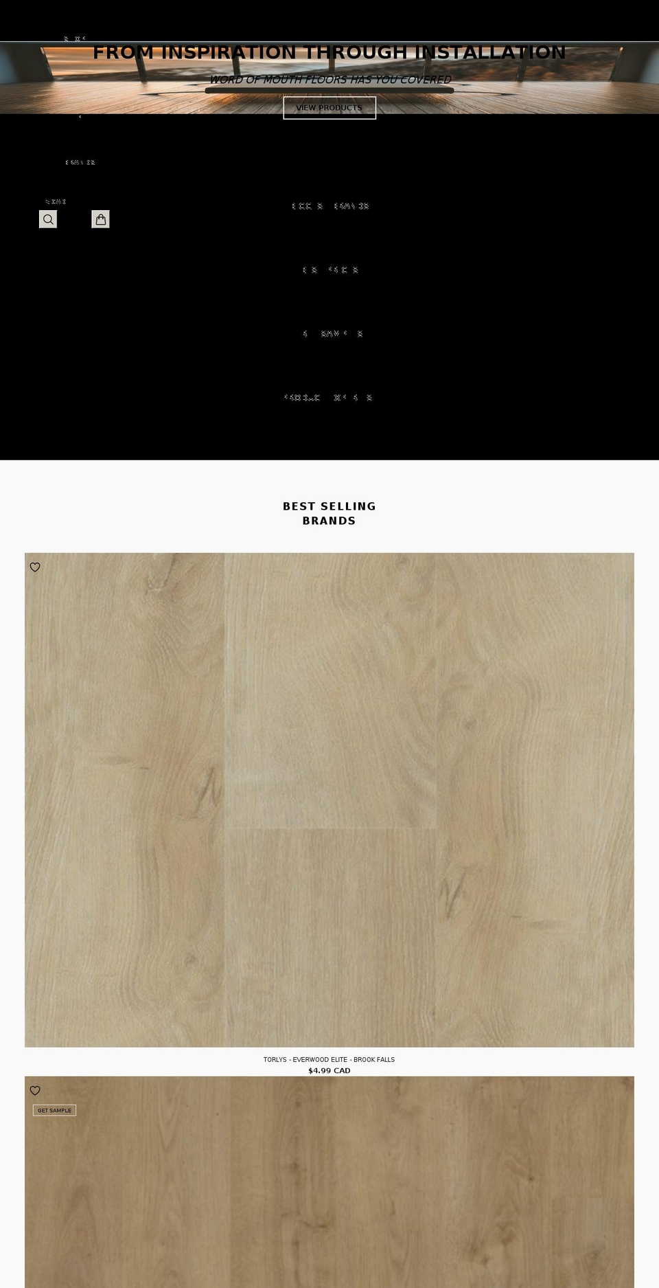 wordofmouthfloors.com shopify website screenshot