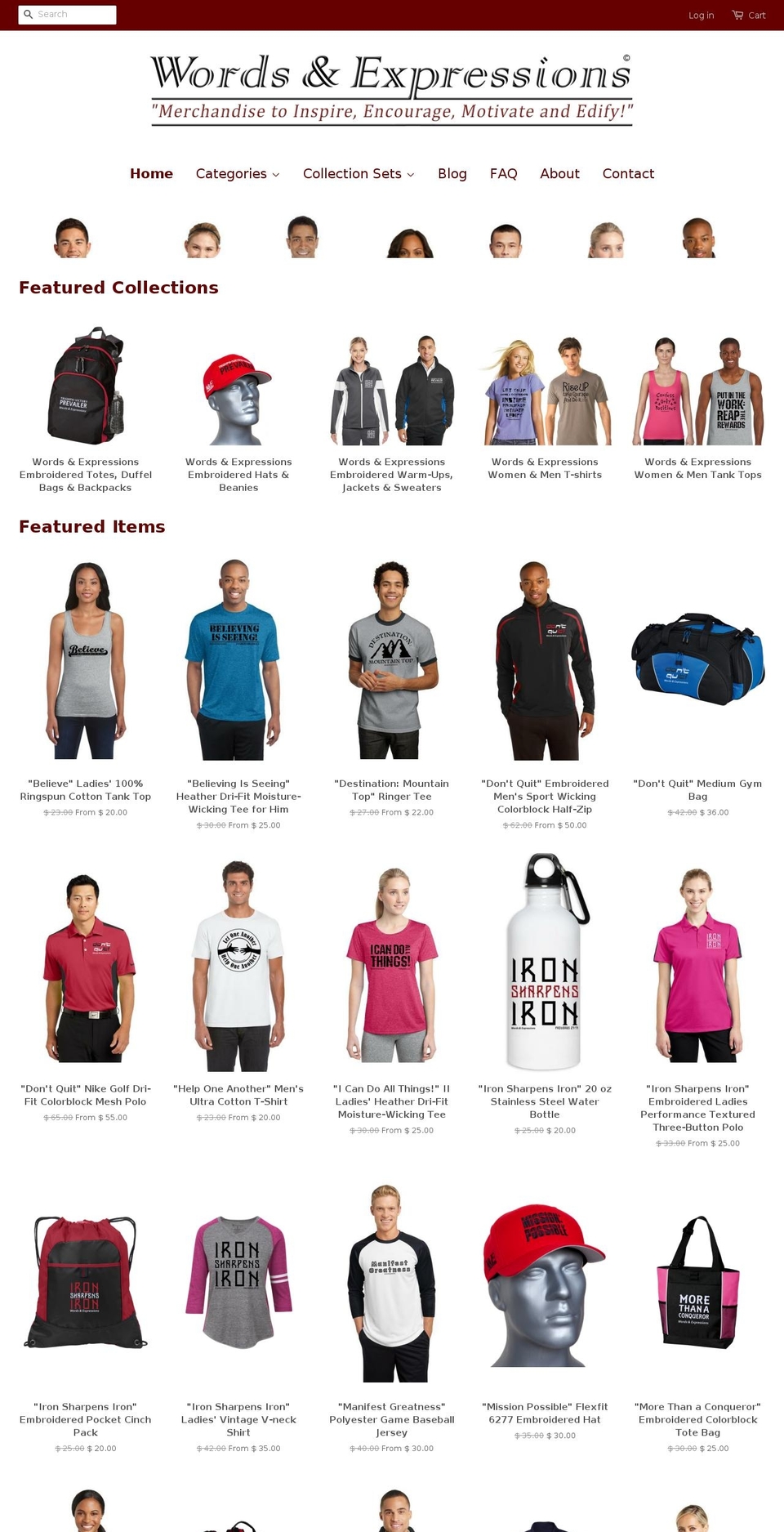 wordsandexpressions.com shopify website screenshot