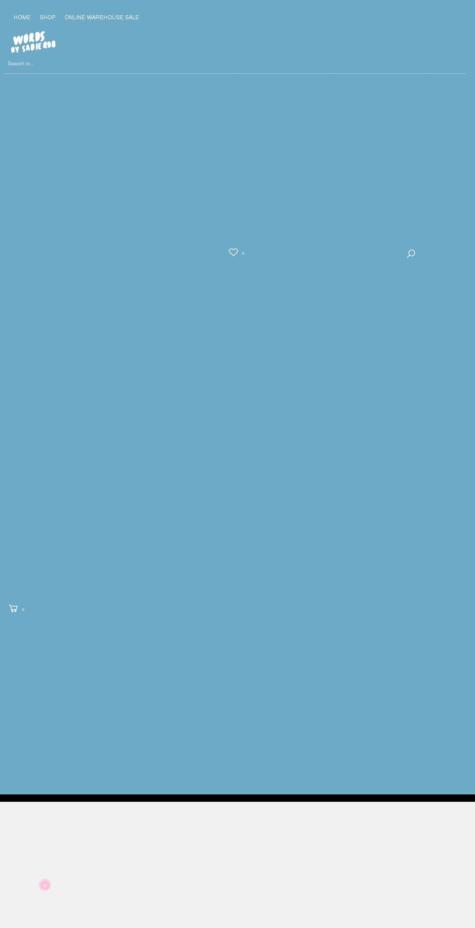wordsbysadierob.com shopify website screenshot