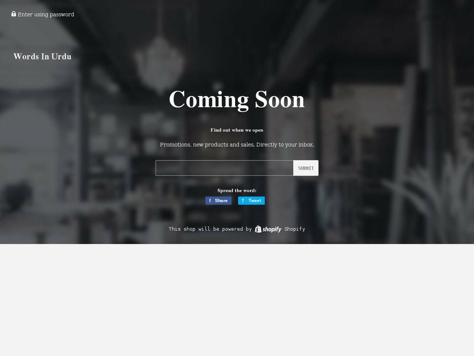 wordsinurdu.com shopify website screenshot