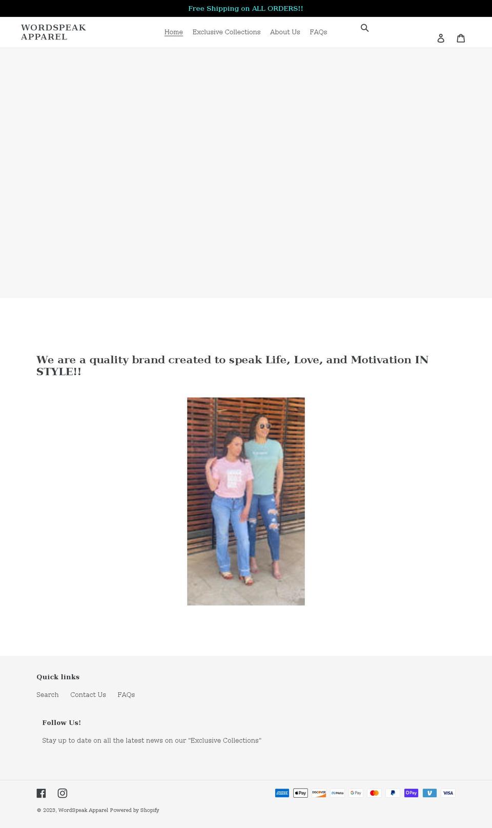 wordspeakapparel.com shopify website screenshot