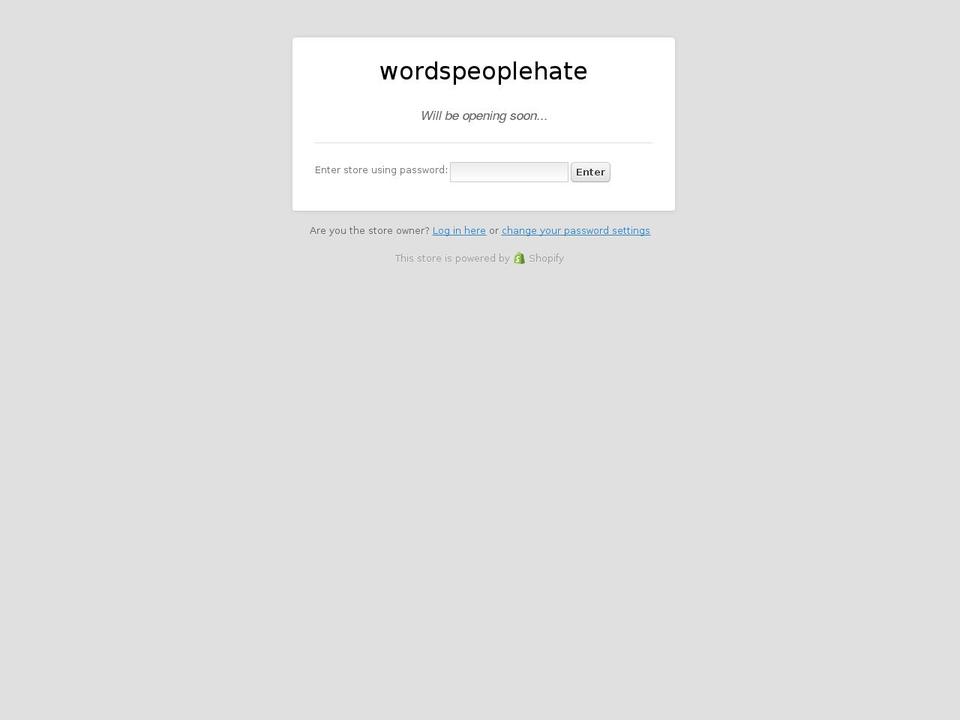 wordspeoplehate.com shopify website screenshot