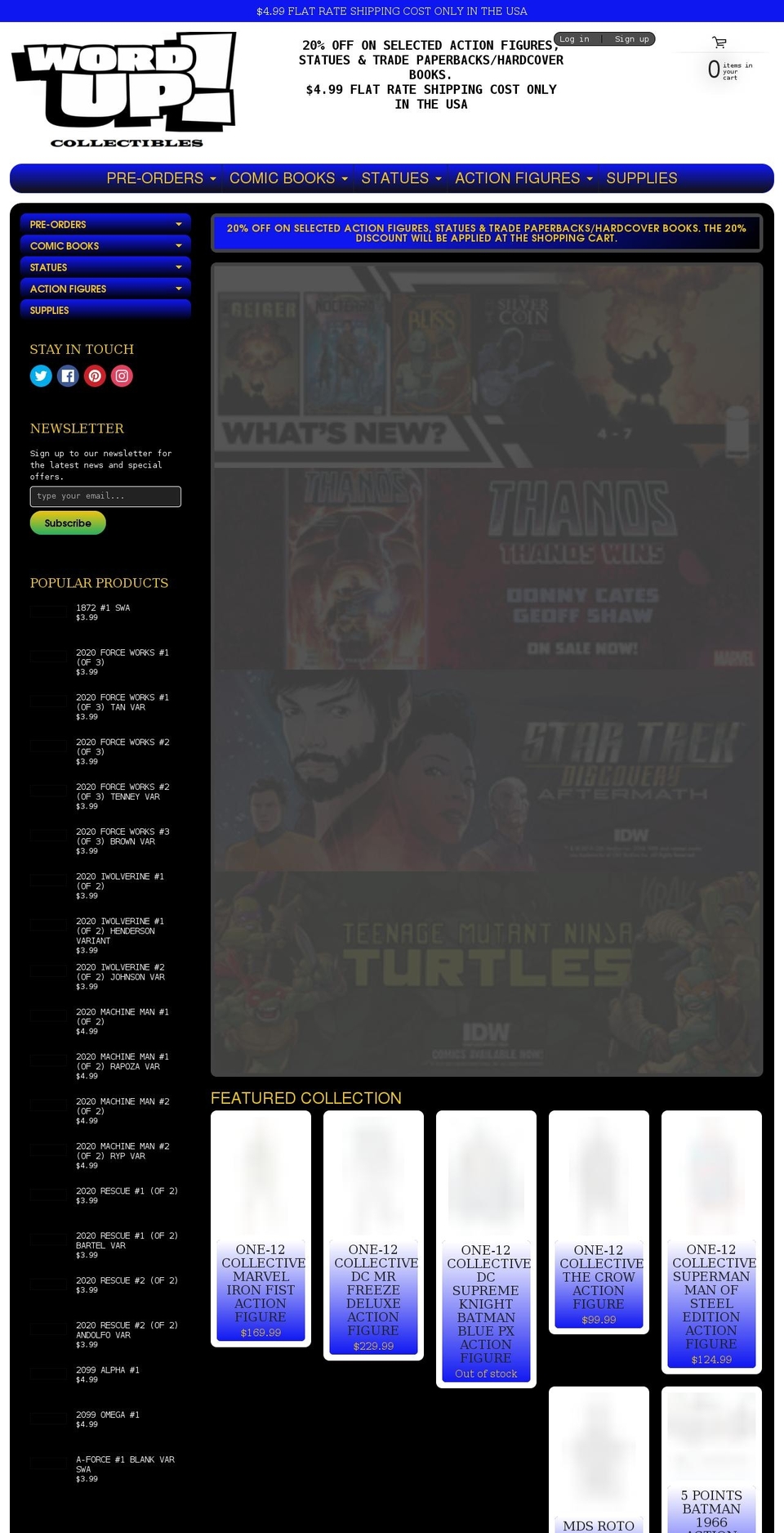 wordupcollectibles.com shopify website screenshot