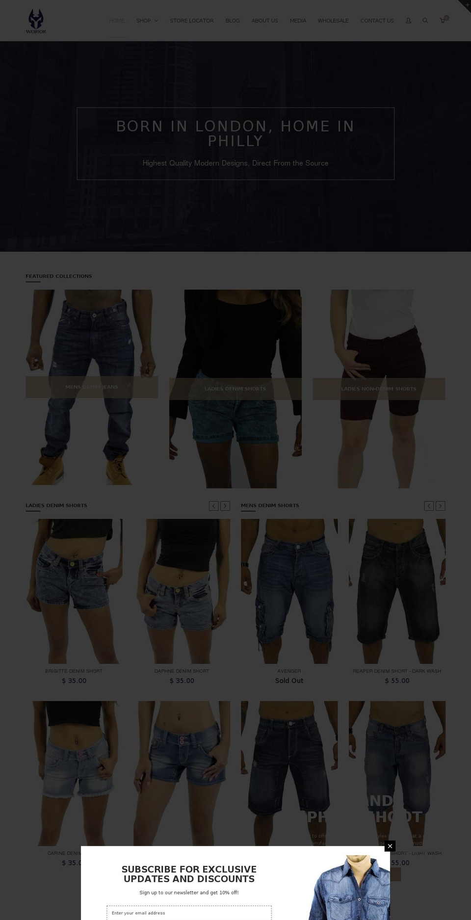 worior.com shopify website screenshot