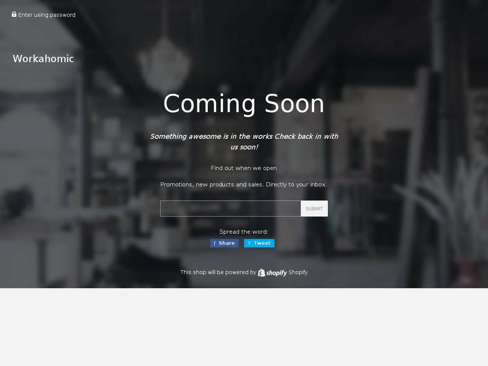 workahomic.store shopify website screenshot