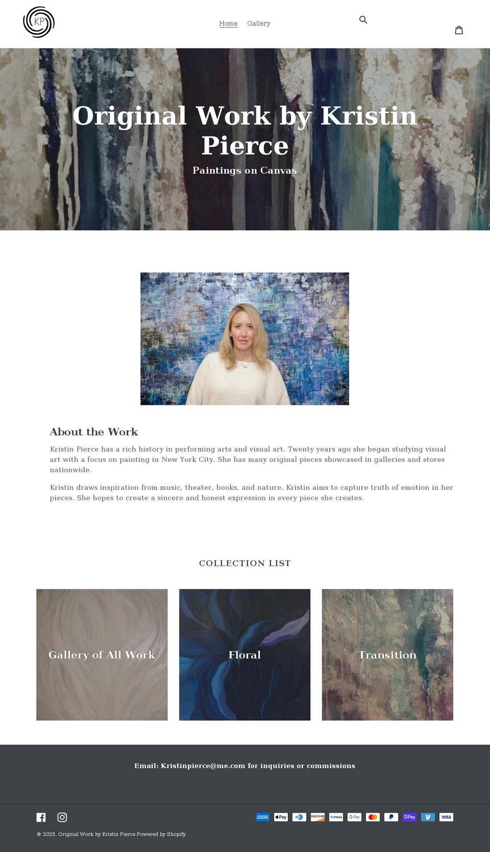 workbykristinpierce.com shopify website screenshot